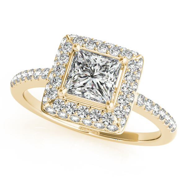 14K Yellow Gold Halo Engagement Ring Douglas Diamonds Faribault, MN