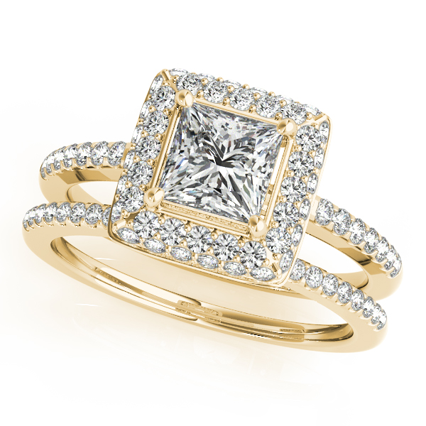 18K Yellow Gold Halo Engagement Ring Image 3 Vincent Anthony Jewelers Tulsa, OK