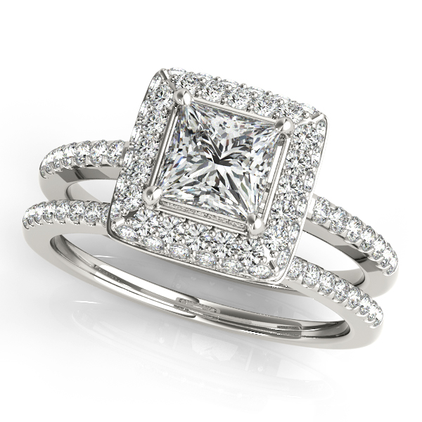 18K White Gold Halo Engagement Ring Image 3 Vincent Anthony Jewelers Tulsa, OK