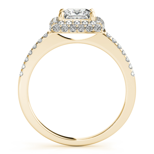 18K Yellow Gold Halo Engagement Ring Image 2 George Press Jewelers Livingston, NJ