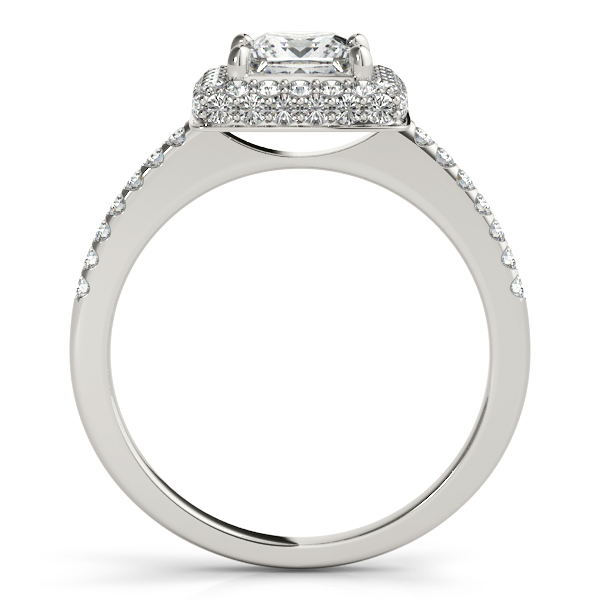 18K White Gold Halo Engagement Ring Image 2 Grono and Christie Jewelers East Milton, MA