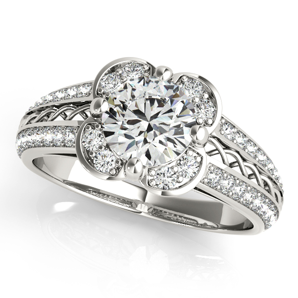 Platinum Round Halo Engagement Ring George Press Jewelers Livingston, NJ