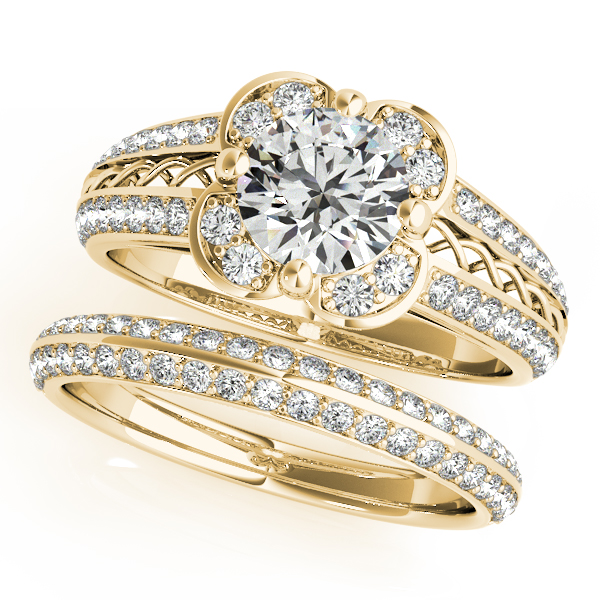 10K Yellow Gold Round Halo Engagement Ring Image 3 Douglas Diamonds Faribault, MN