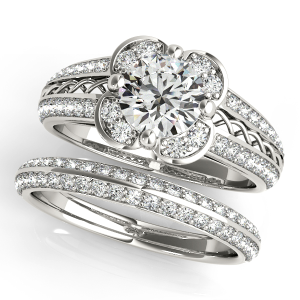 Platinum Round Halo Engagement Ring Image 3 J Gowen Jewelry Comfort, TX