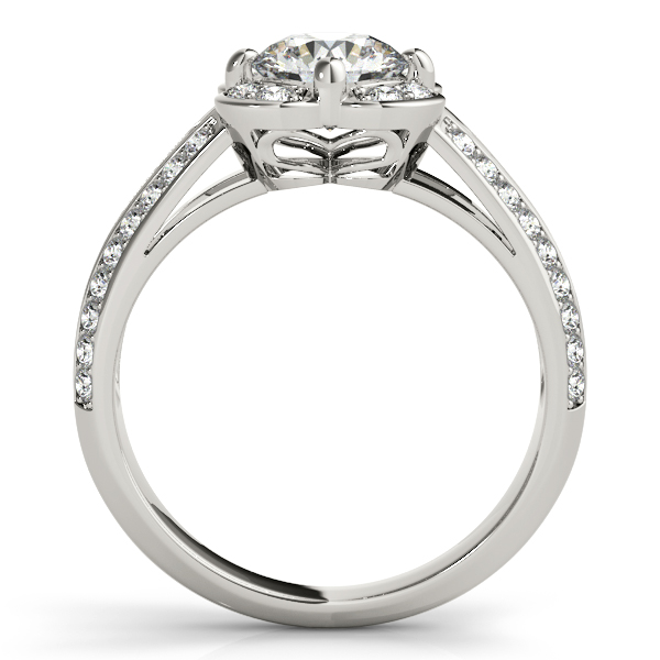 14K White Gold Round Halo Engagement Ring Image 2 Hess & Co Jewelers Lexington, VA