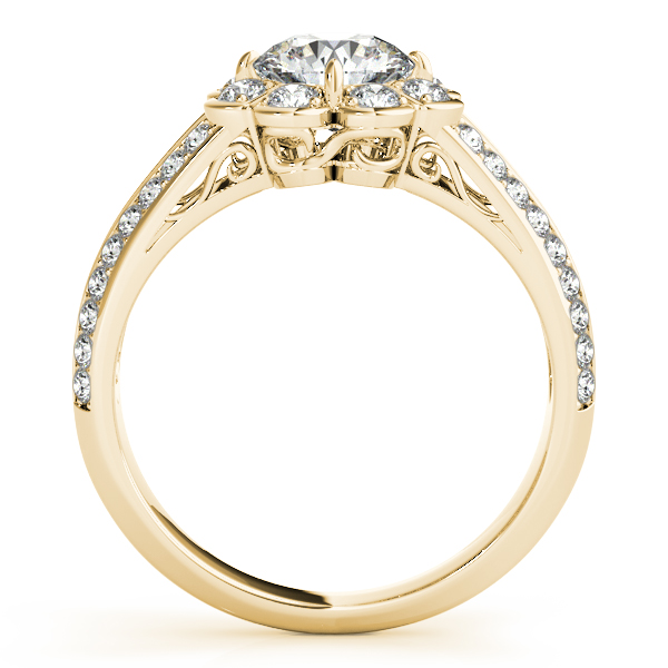 18K Yellow Gold Round Halo Engagement Ring Image 2 Douglas Diamonds Faribault, MN