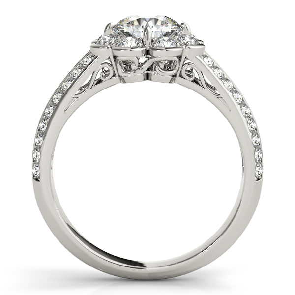 14K White Gold Round Halo Engagement Ring Image 2 George Press Jewelers Livingston, NJ