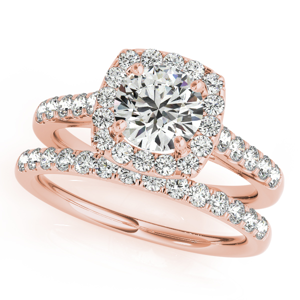 18k Rose Gold Cushion Halo Engagement Ring 50576 E 2 75 18kr