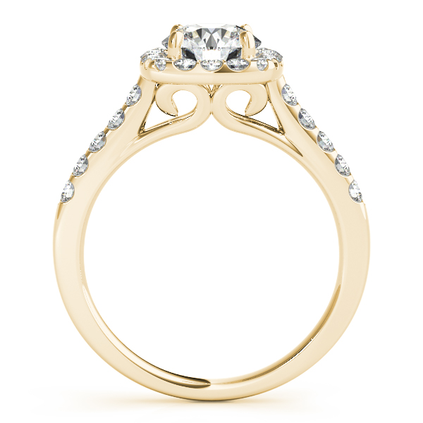 14K Yellow Gold Cushion Halo Engagement Ring Image 2 Vincent Anthony Jewelers Tulsa, OK