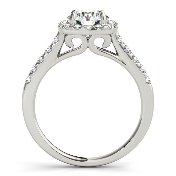 14K White Gold Cushion Halo Engagement Ring Image 2 Orin Jewelers Northville, MI