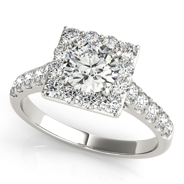18K White Gold Round Halo Engagement Ring Franzetti Jewelers Austin, TX