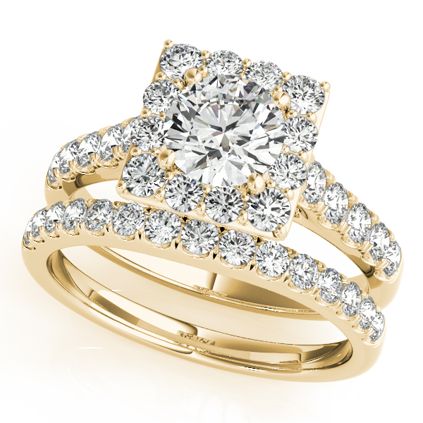 18K Yellow Gold Round Halo Engagement Ring Image 3 DJ's Jewelry Woodland, CA