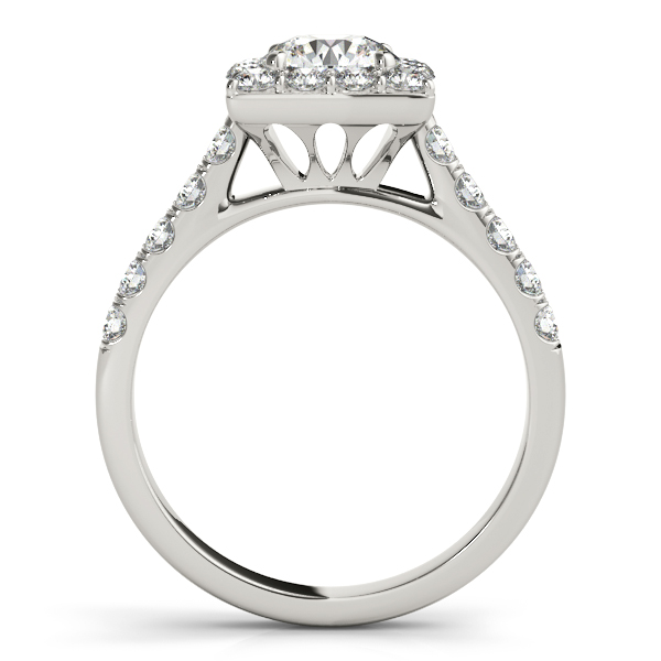10K White Gold Round Halo Engagement Ring Image 2 DJ's Jewelry Woodland, CA