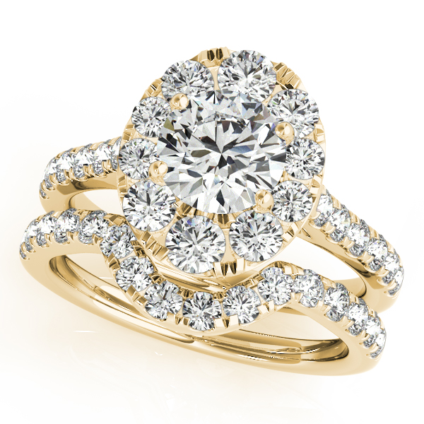 14K Yellow Gold Round Halo Engagement Ring Image 3 Galloway and Moseley, Inc. Sumter, SC