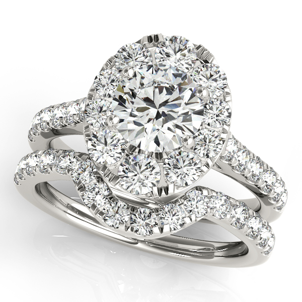 10K White Gold Round Halo Engagement Ring Image 3 Douglas Diamonds Faribault, MN