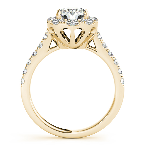 18K Yellow Gold Round Halo Engagement Ring Image 2 Hess & Co Jewelers Lexington, VA