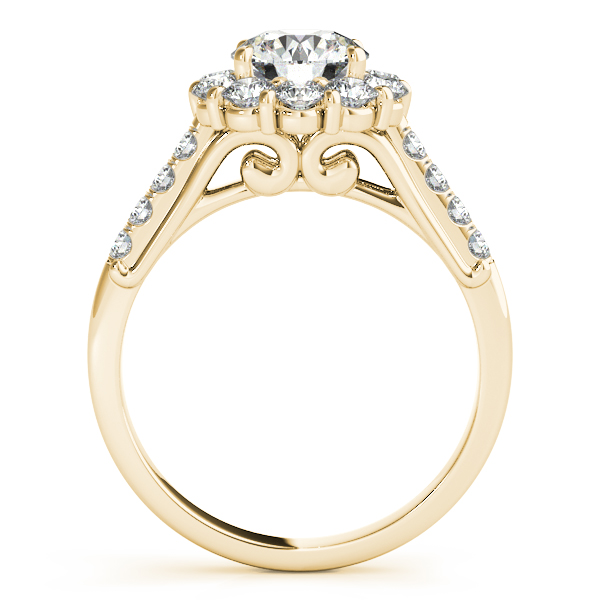 14K Yellow Gold Halo Engagement Ring Image 2 Grono and Christie Jewelers East Milton, MA