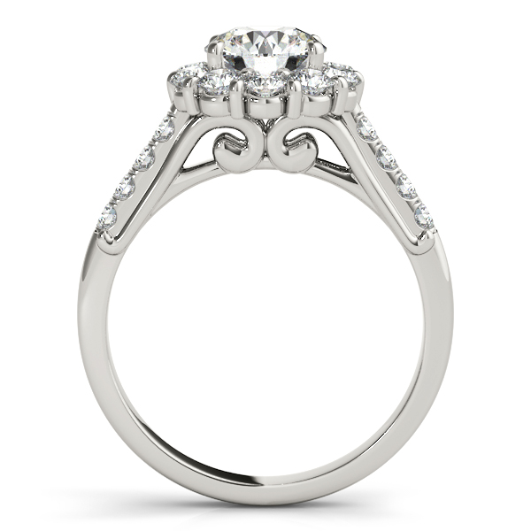18K White Gold Halo Engagement Ring Image 2 Vincent Anthony Jewelers Tulsa, OK