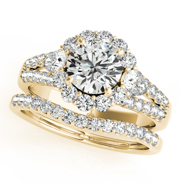 14K Yellow Gold Round Halo Engagement Ring Image 3 Galloway and Moseley, Inc. Sumter, SC