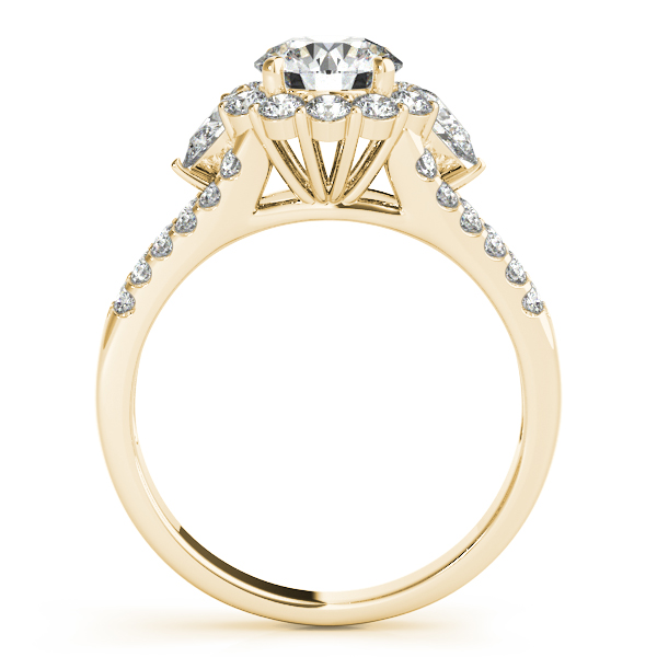 14K Yellow Gold Round Halo Engagement Ring Image 2 Quality Gem LLC Bethel, CT