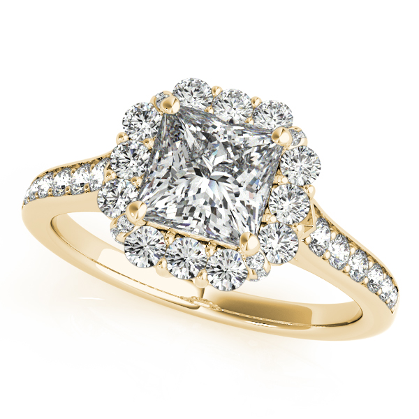14K Yellow Gold Halo Engagement Ring Vincent Anthony Jewelers Tulsa, OK