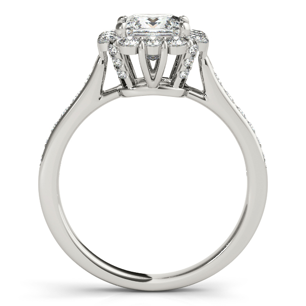 18K White Gold Halo Engagement Ring Image 2 Quality Gem LLC Bethel, CT