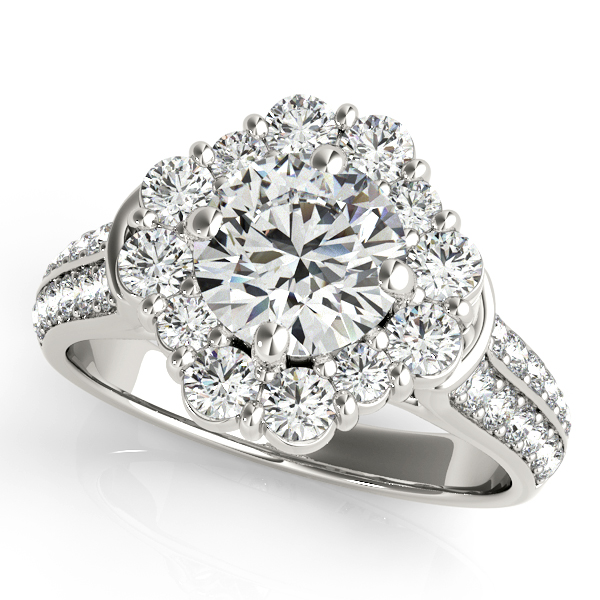 Platinum Round Halo Engagement Ring Franzetti Jewelers Austin, TX