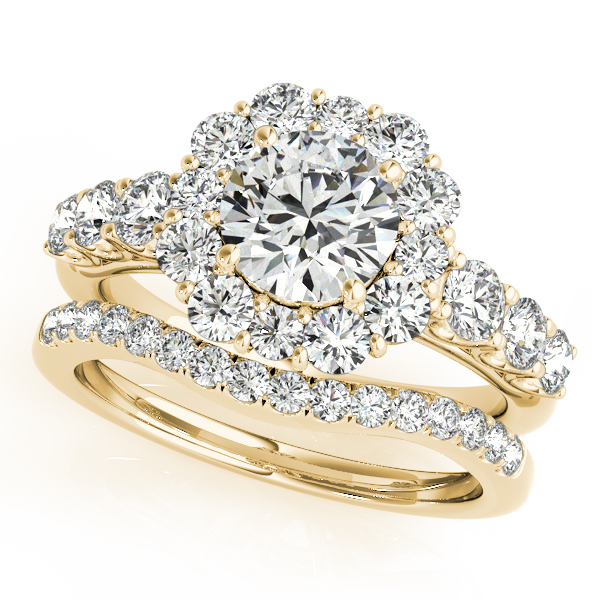 14K Yellow Gold Round Halo Engagement Ring Image 3 Orin Jewelers Northville, MI