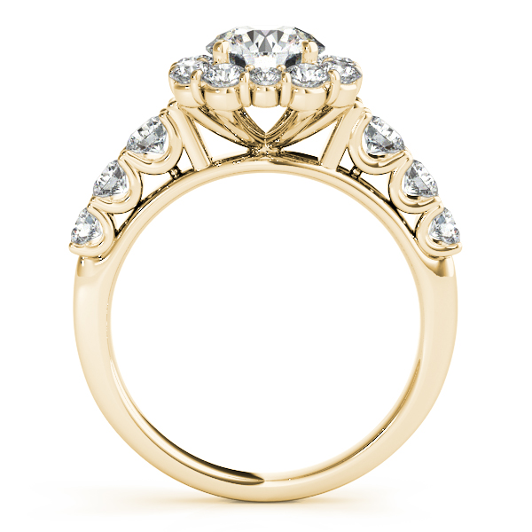18K Yellow Gold Round Halo Engagement Ring Image 2 Galloway and Moseley, Inc. Sumter, SC