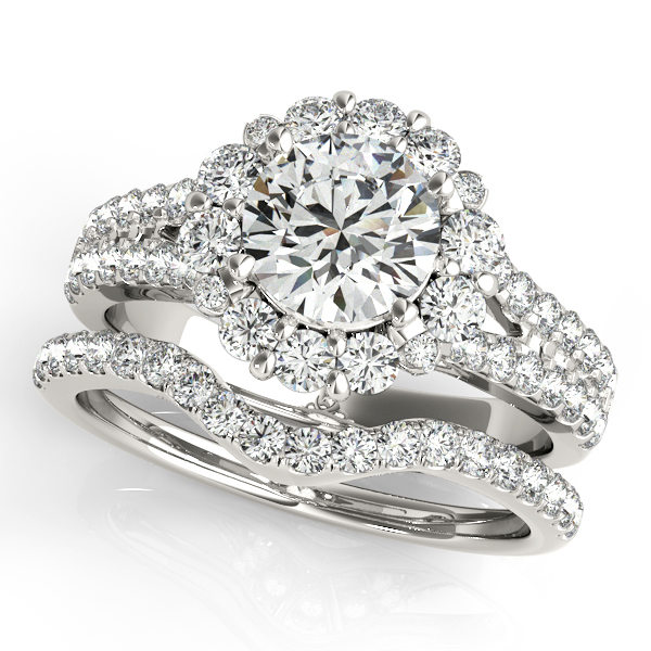14K White Gold Round Halo Engagement Ring Image 3 Vincent Anthony Jewelers Tulsa, OK