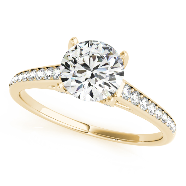 14K Yellow Gold Single Row Prong Engagement Ring Grono and Christie Jewelers East Milton, MA