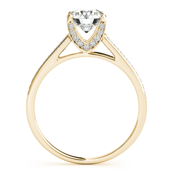14K Yellow Gold Single Row Prong Engagement Ring Image 2 Quality Gem LLC Bethel, CT