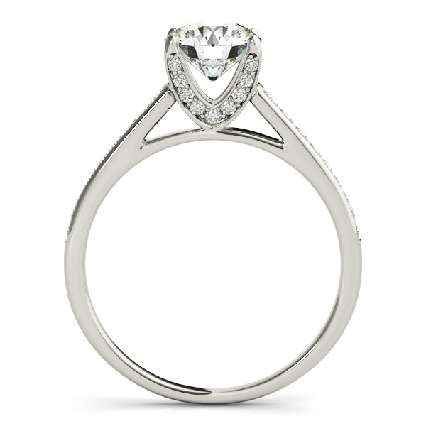14K White Gold Single Row Prong Engagement Ring Image 2 Hess & Co Jewelers Lexington, VA