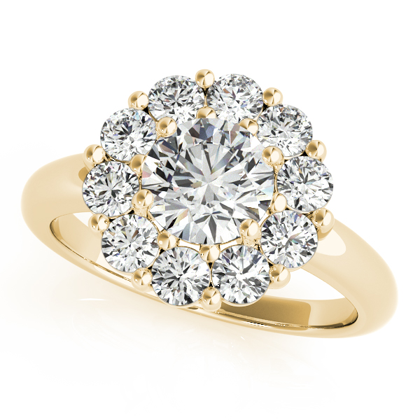 10K Yellow Gold Round Halo Engagement Ring Franzetti Jewelers Austin, TX