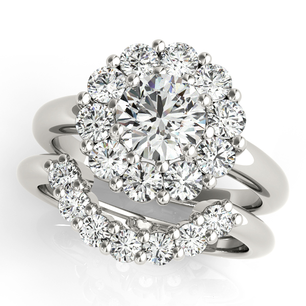 Platinum Round Halo Engagement Ring Image 3 DJ's Jewelry Woodland, CA