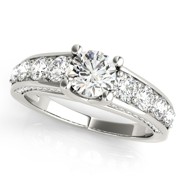 14K White Gold Trellis Engagement Ring Grono and Christie Jewelers East Milton, MA