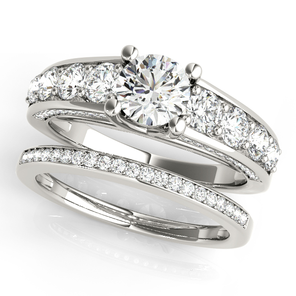 14K White Gold Trellis Engagement Ring Image 3 Grono and Christie Jewelers East Milton, MA