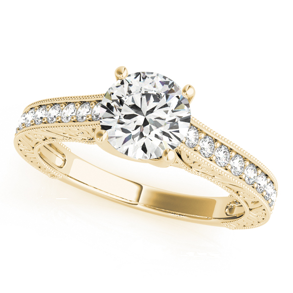 18K Yellow Gold Trellis Engagement Ring J Gowen Jewelry Comfort, TX