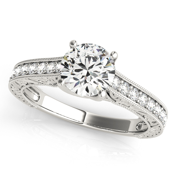 14K White Gold Trellis Engagement Ring Quality Gem LLC Bethel, CT