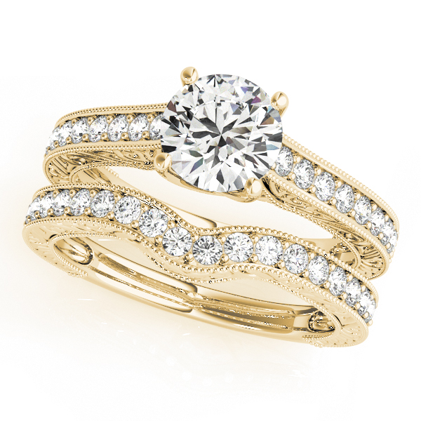 18K Yellow Gold Trellis Engagement Ring Image 3 J Gowen Jewelry Comfort, TX