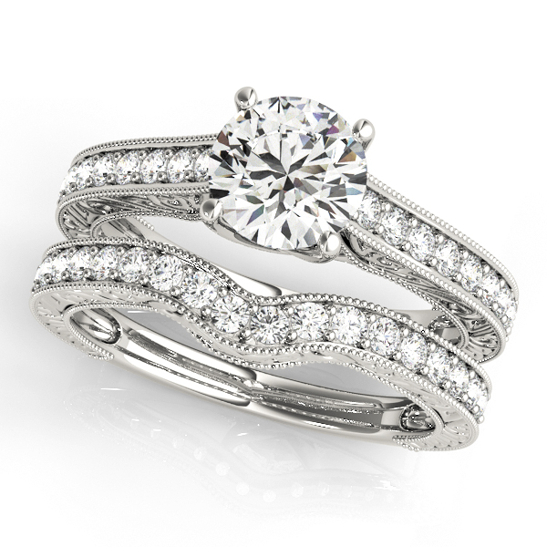 10K White Gold Trellis Engagement Ring Image 3 Douglas Diamonds Faribault, MN