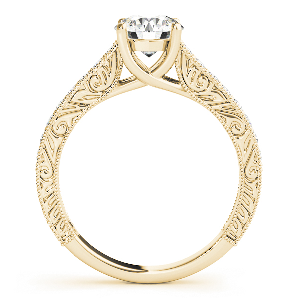 14K Yellow Gold Trellis Engagement Ring Image 2 Quality Gem LLC Bethel, CT