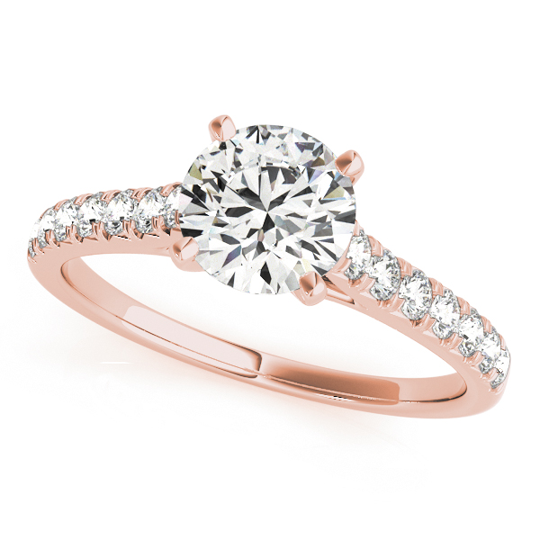 single diamond rose gold ring