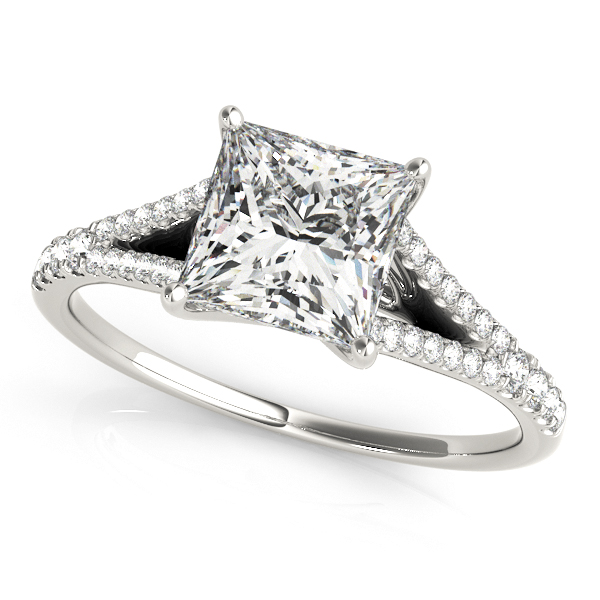 14K White Gold Multi-Row Engagement Ring Orin Jewelers Northville, MI