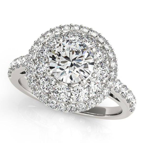 Platinum Round Halo Engagement Ring Galloway and Moseley, Inc. Sumter, SC