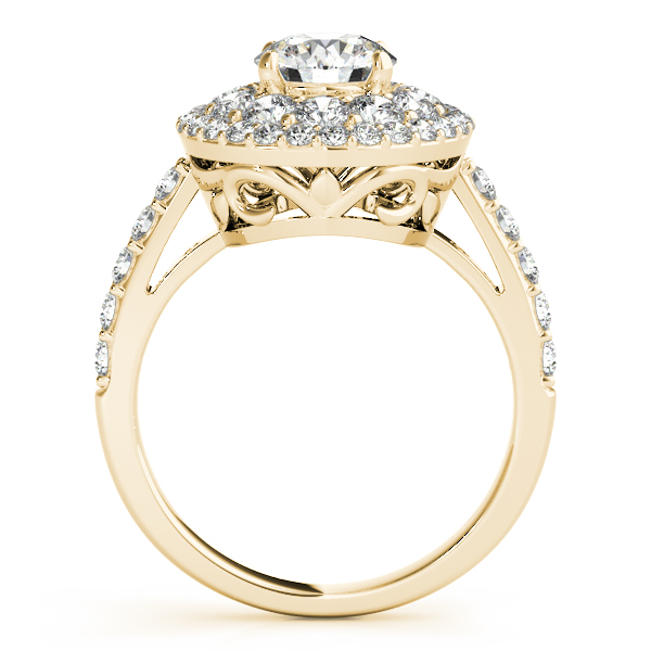 18K Yellow Gold Round Halo Engagement Ring Image 2 DJ's Jewelry Woodland, CA