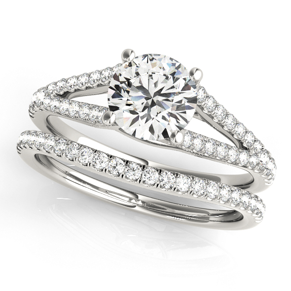 18K White Gold Multi-Row Engagement Ring Image 3 J Gowen Jewelry Comfort, TX