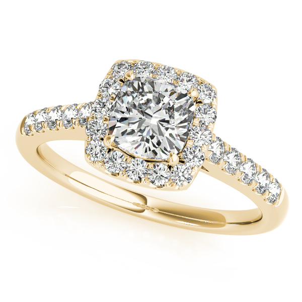 14K Yellow Gold Halo Engagement Ring Grono and Christie Jewelers East Milton, MA