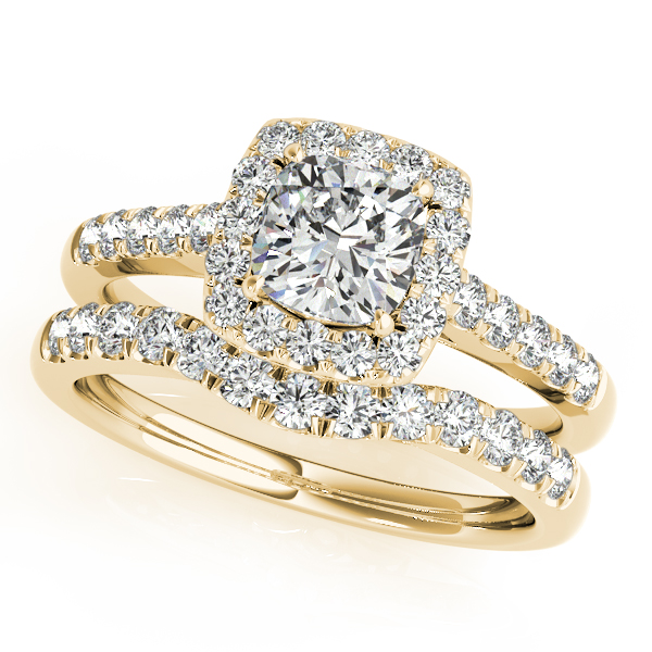 14K Yellow Gold Halo Engagement Ring Image 3 Orin Jewelers Northville, MI