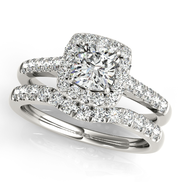 Platinum Halo Engagement Ring Image 3 Quality Gem LLC Bethel, CT